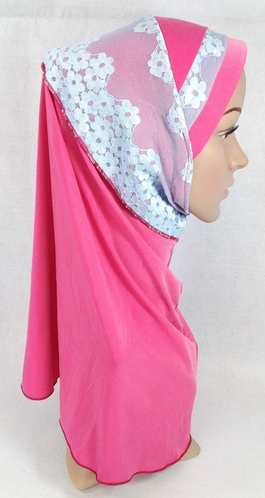 High Quality Viscose Lycra Lace Muslim Hijab Islamic Scarf Shawls Slip-on - Arabian Shopping Zone