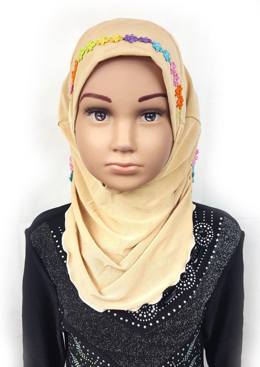 Crystal Hemp Toddler Kids Children Hijab Islamic Scarf Shawls -9397 - Arabian Shopping Zone