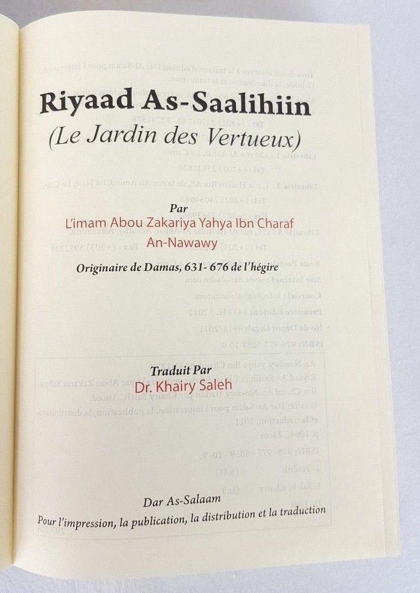 Riyaad As-Saalihiin in French - Arabian Shopping Zone