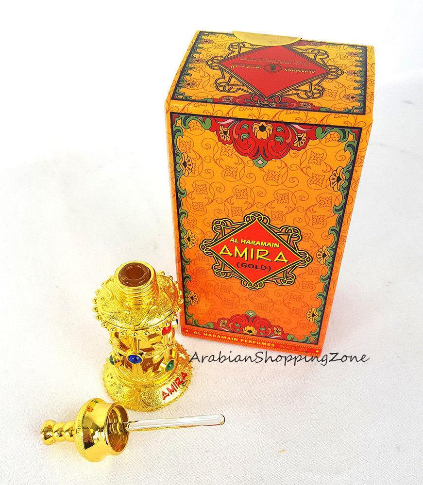 Amira Gold Attar oil 12ml by Al Haramain - Floral, Woody, Musk, Amber, Bergamot - Islamic Shop