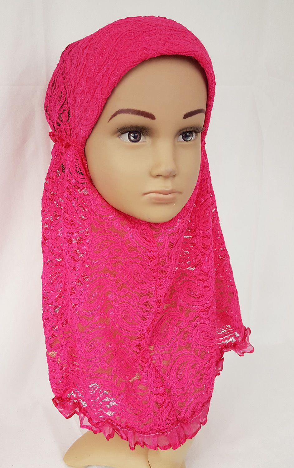 NEW Lace/NetYarn Toddler Kids Children Hijab Islamic Scarf Shawls 2-8T - Arabian Shopping Zone