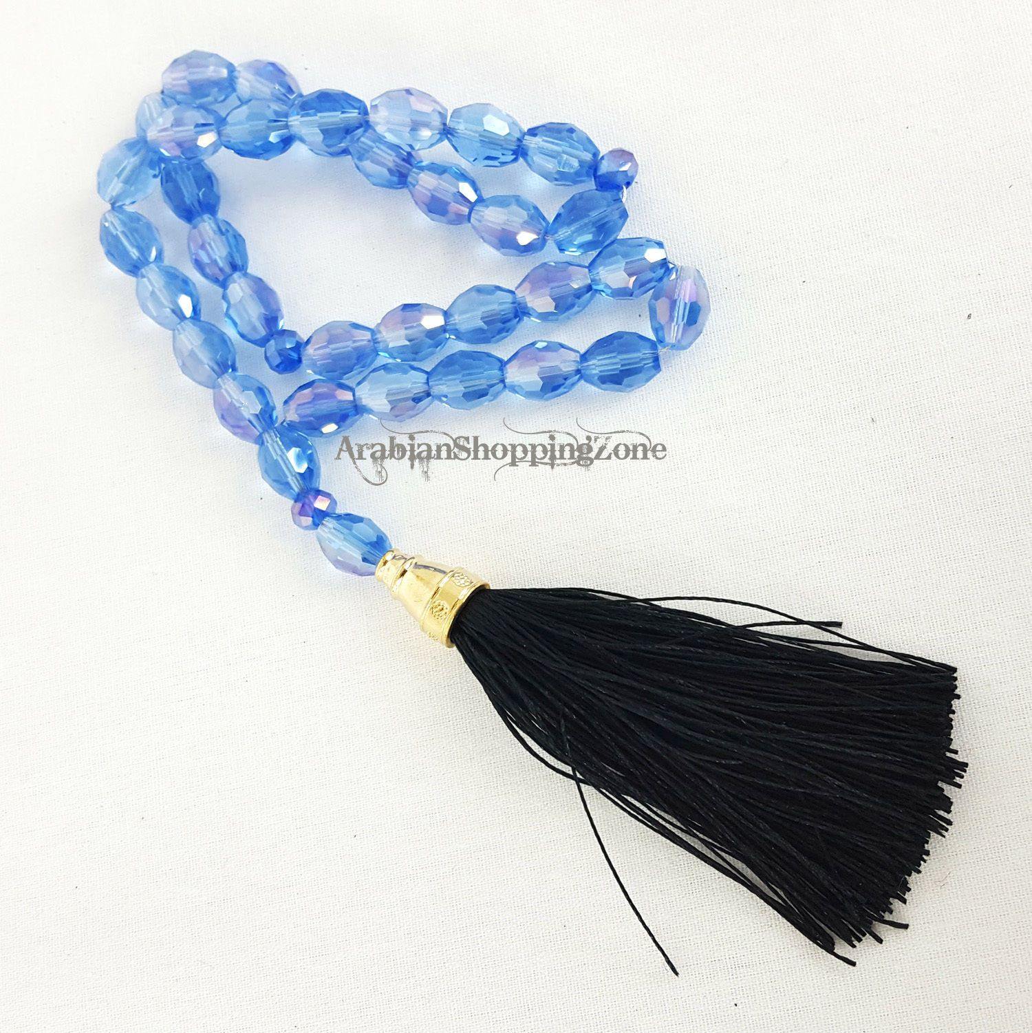 Islamic Salah 12mm Sapphire Crystal Prayer Beads 33 Mesbaha - Arabian Shopping Zone