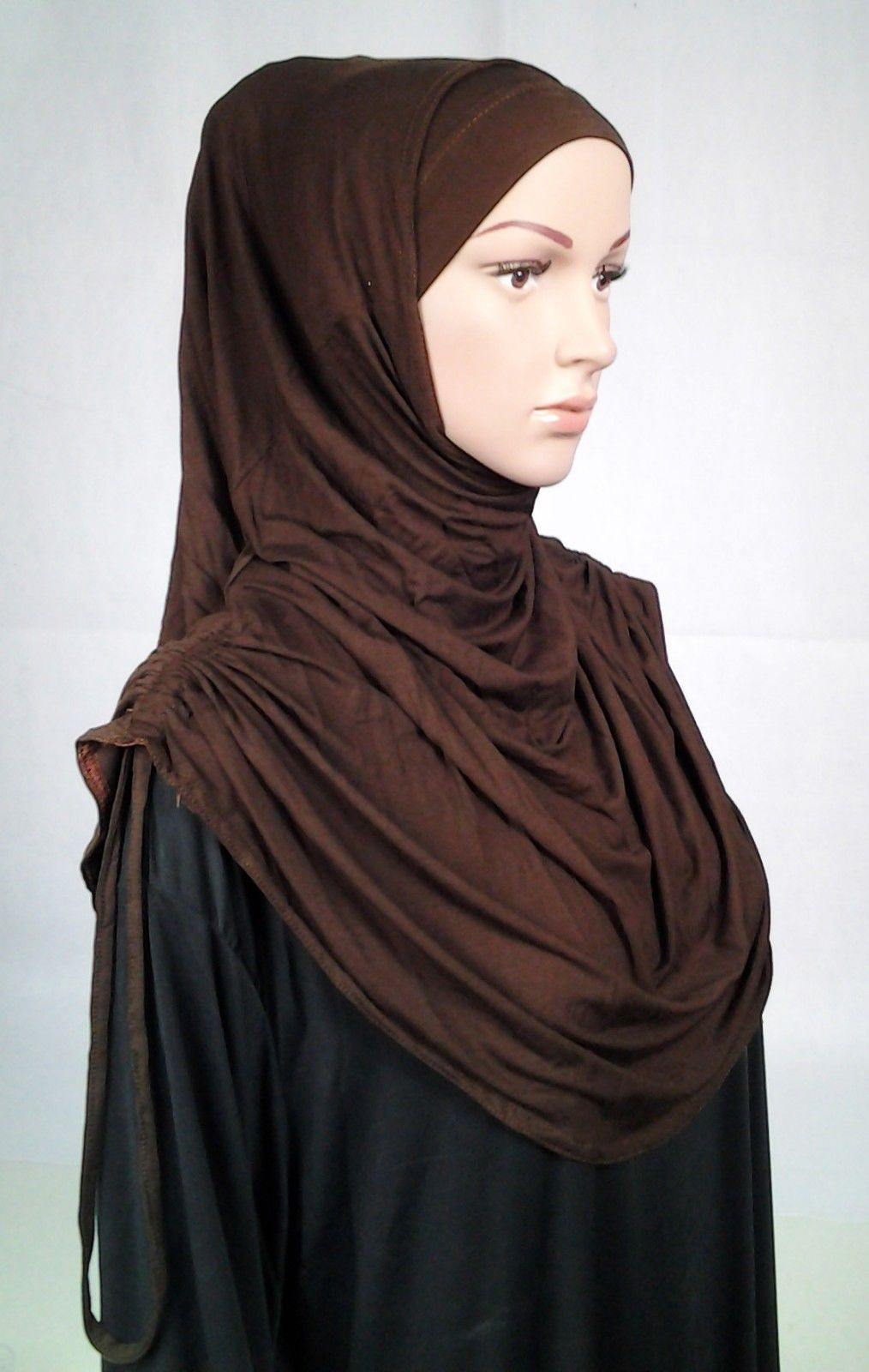 Modal Cotton 2 Piece Amira Hijab Islamic Scarf Shawls Muslim Head Wrap - Arabian Shopping Zone