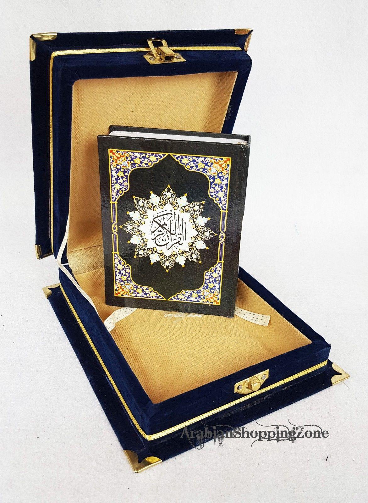 Holy Quran Koran Size 14x10cm (5.7*4")  Arabic With Velvet Box - Arabian Shopping Zone