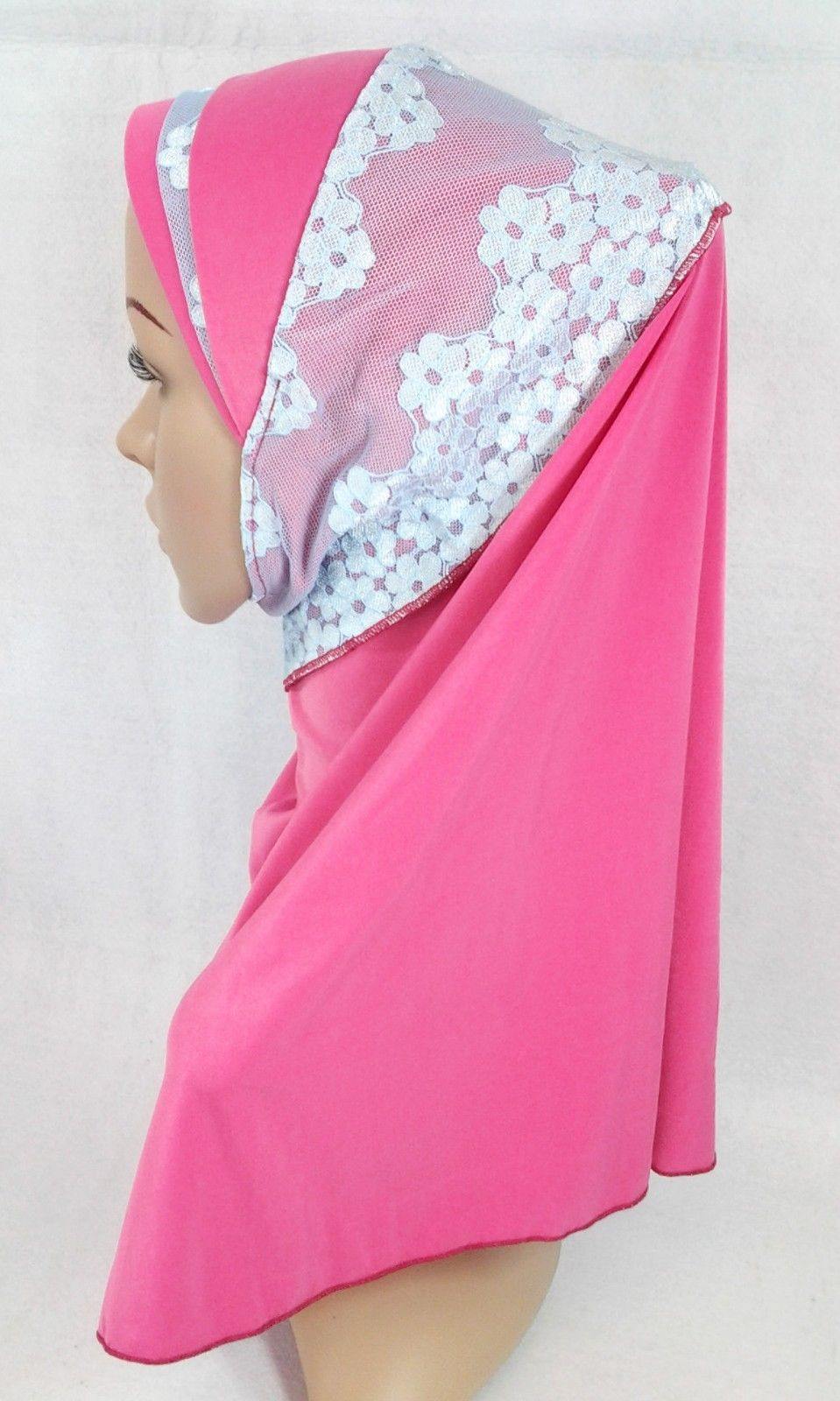 High Quality Viscose Lycra Lace Muslim Hijab Islamic Scarf Shawls Slip-on - Arabian Shopping Zone