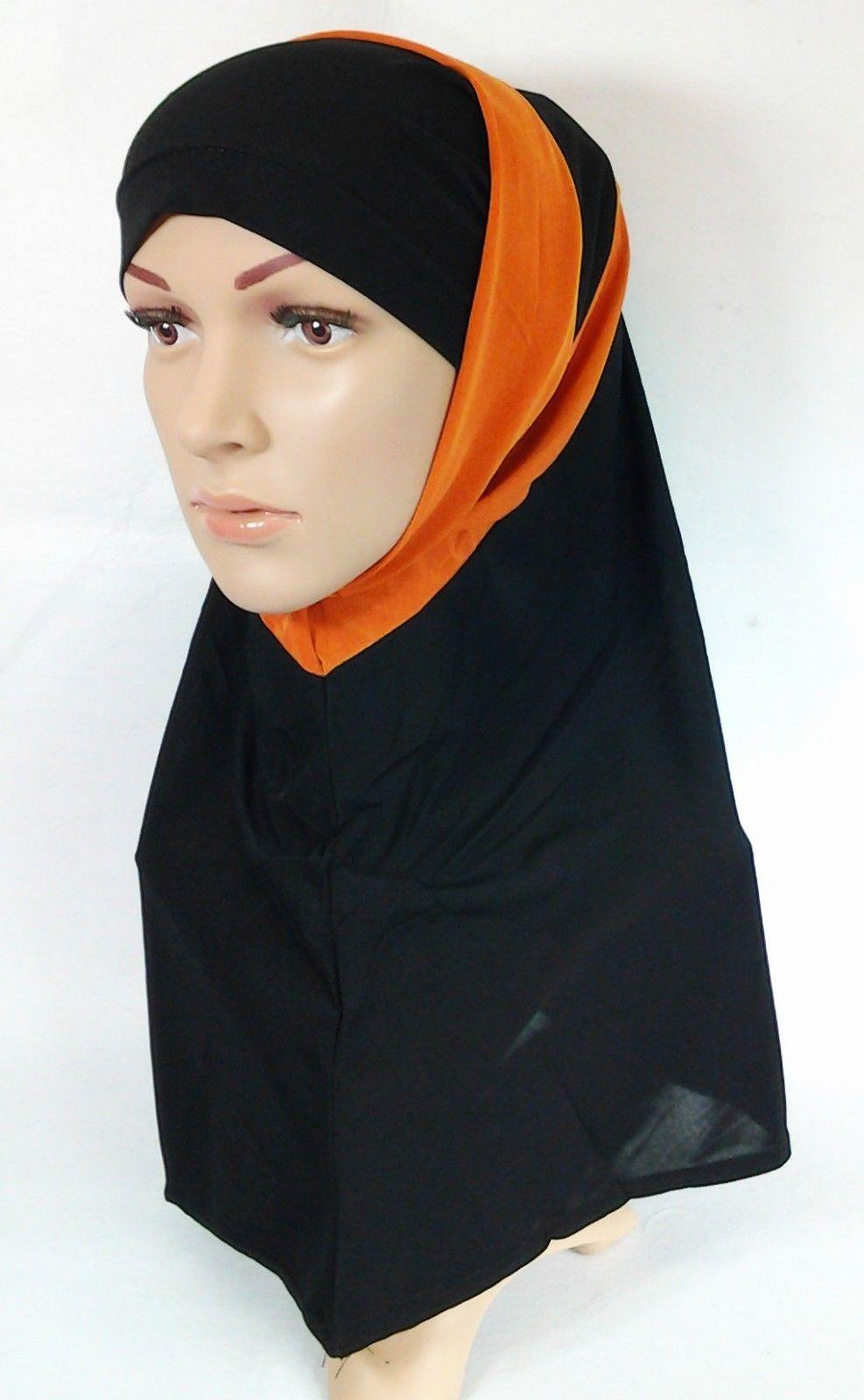 New Crystal Linen Amira Muslim Hijab 2-color-Pattern Scarf Islamic Headwear - Arabian Shopping Zone