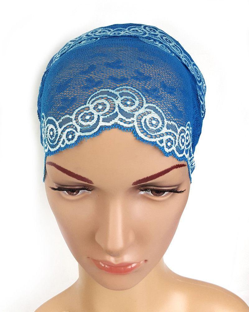 Full Lace Muslim Inner Hijab Caps Flower-Back Islamic Underscarf Hats - Arabian Shopping Zone