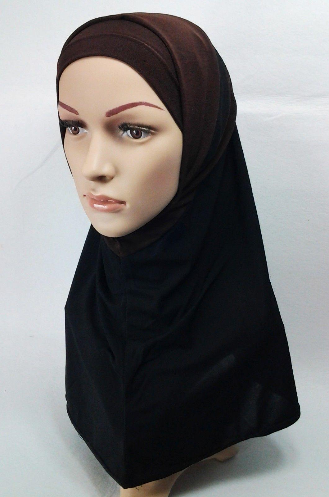 Crystal Linen Amira Muslim Hijab 2-color-Pattern Scarf - Arabian Shopping Zone