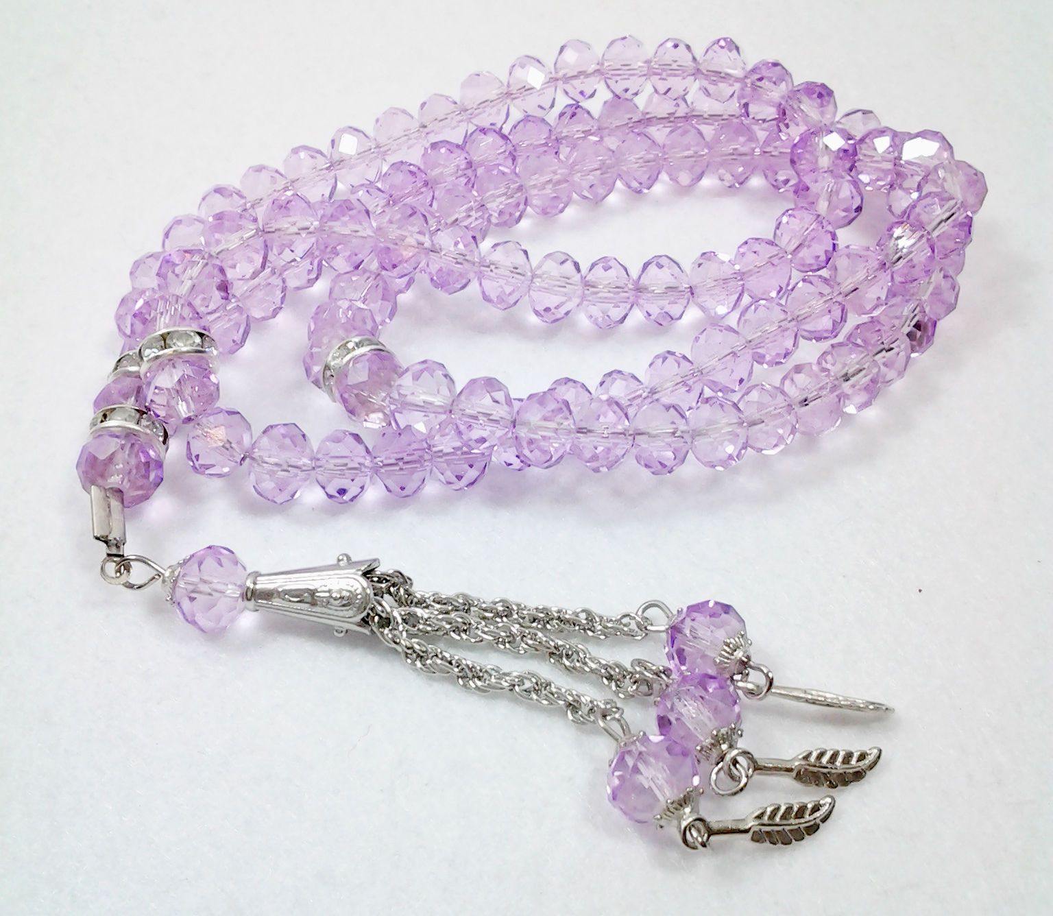 8mm Crystal Muslim Prayer Beads 99  Masbaha - Arabian Shopping Zone