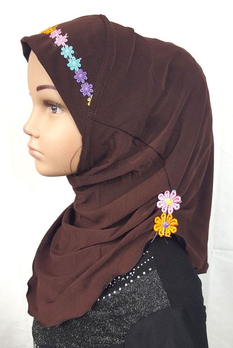 Crystal Hemp Toddler Kids Children Hijab Islamic Scarf Shawls -9397 - Arabian Shopping Zone