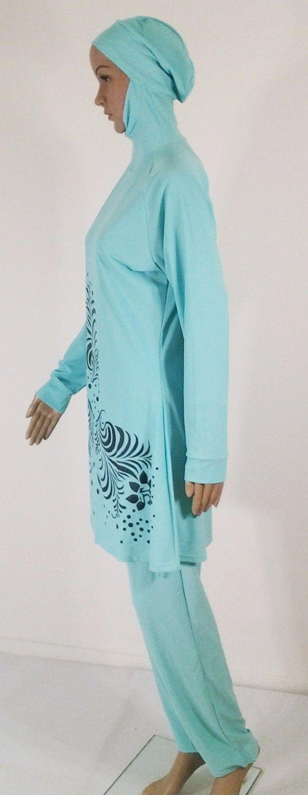 NEW Muslim Islamic Full Cover Swimwear Beach Wear Costumes S-3XL - Arabian Shopping Zone