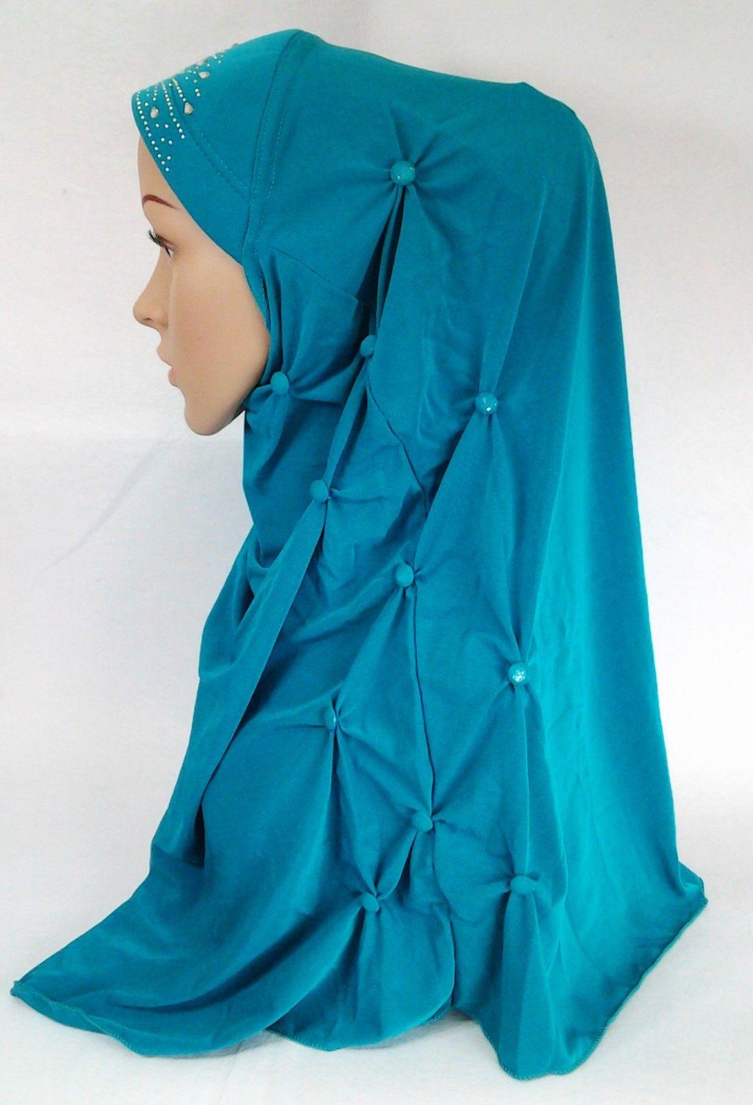 New Crystal Hemp Over Chest Hijab Muslim Scarf Islamic Amira Hijab 12-Color - Arabian Shopping Zone