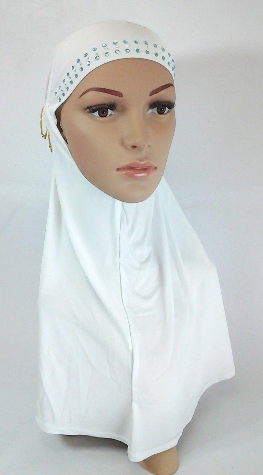 Viscose Ice Silk RhineStone Hijab Muslim Scraf Islamic Amira ASZ089B - Arabian Shopping Zone