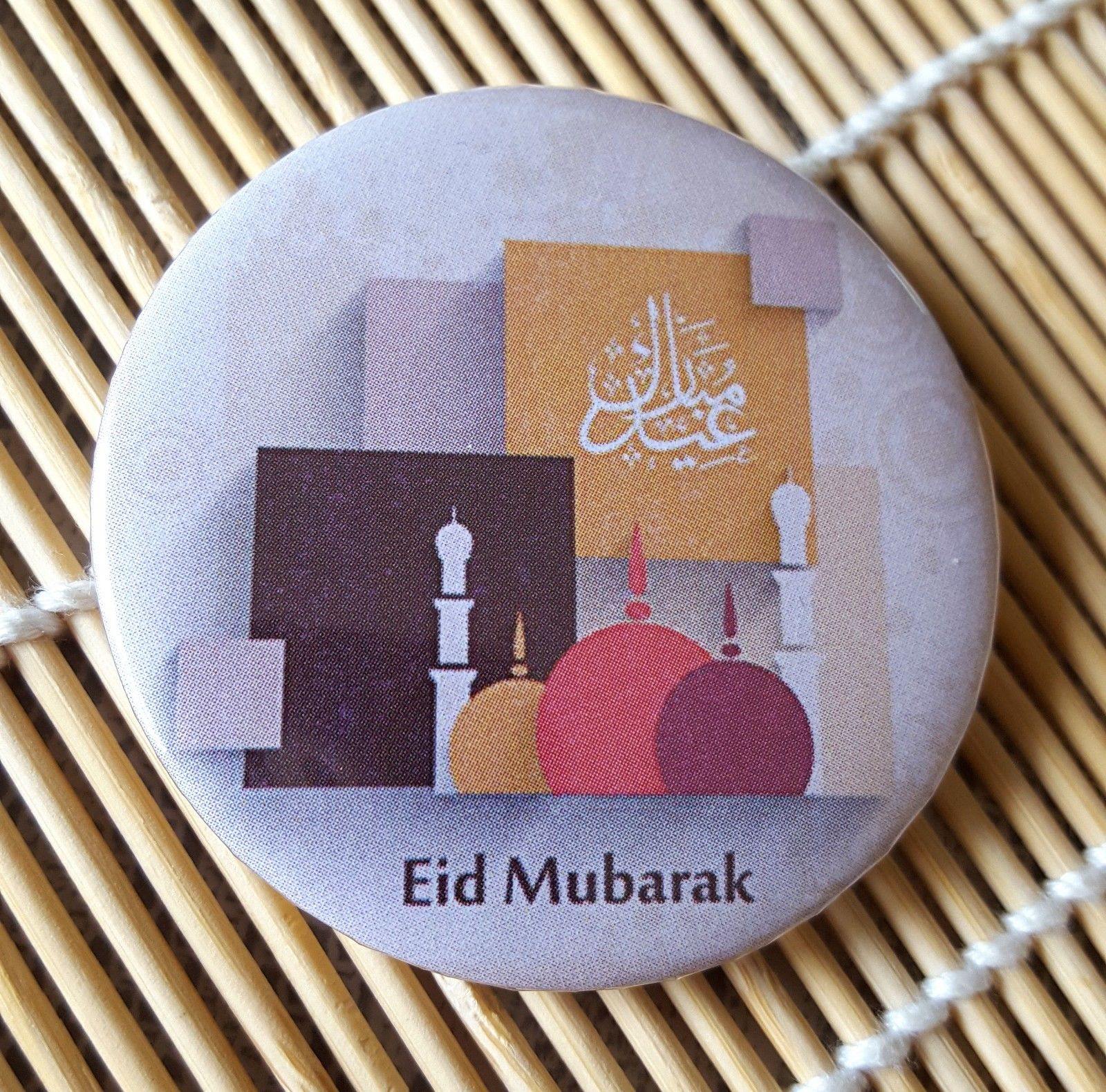 Muslim BADGE BUTTON PIN "Eid Mubarak" (Big Size 2.25inch/58mm) ISLAMIC GIFT - Arabian Shopping Zone