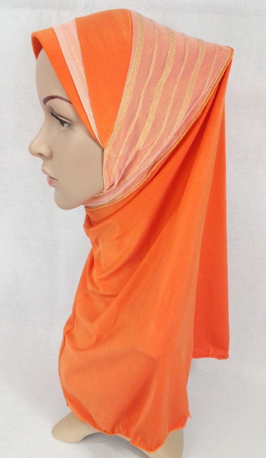 High Quality Viscose Lycra Lace Muslim Hijab Islamic Scarf Shawls Slip-on - Arabian Shopping Zone