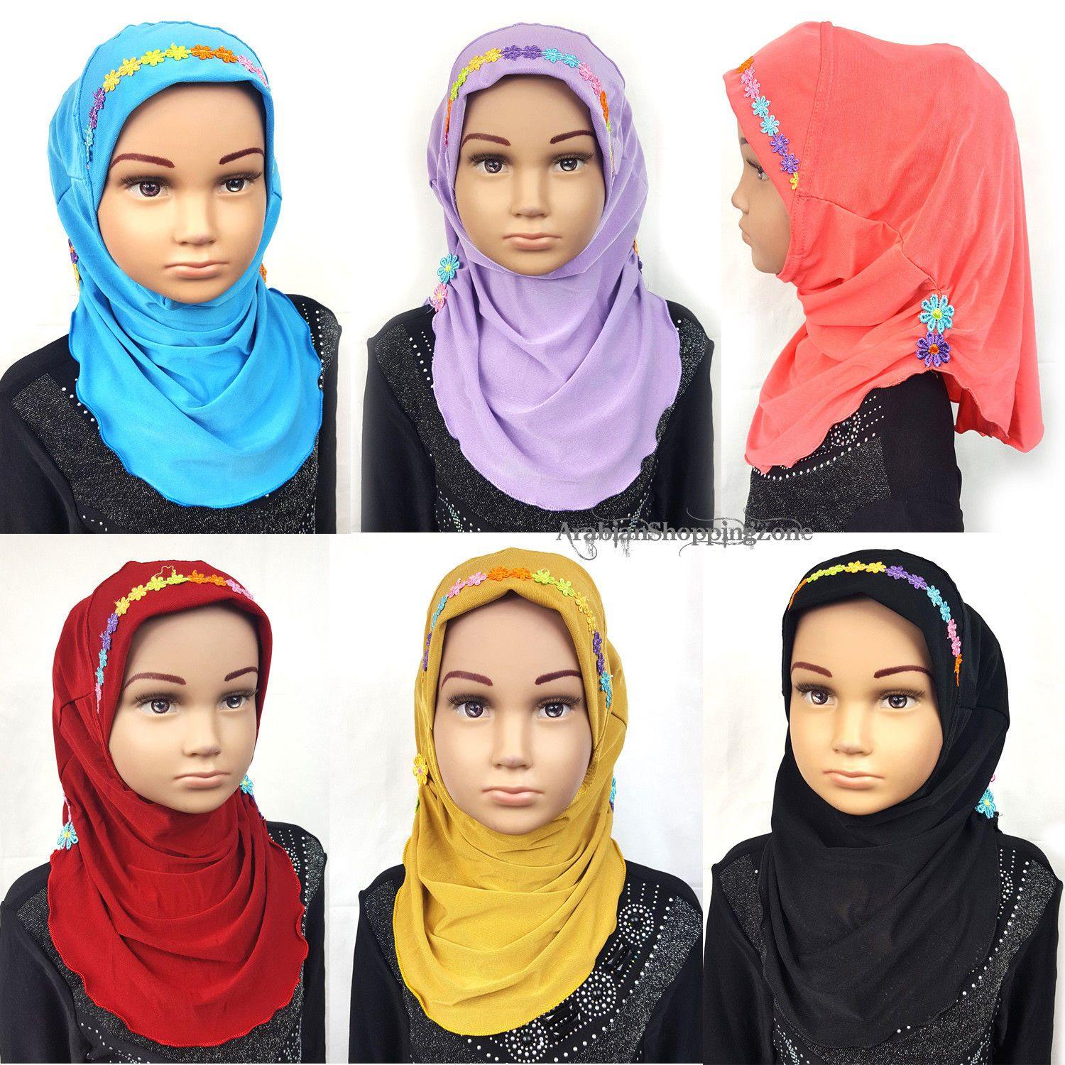 Crystal Hemp Toddler Kids Children Hijab Islamic Scarf Shawls -9397 - Arabian Shopping Zone