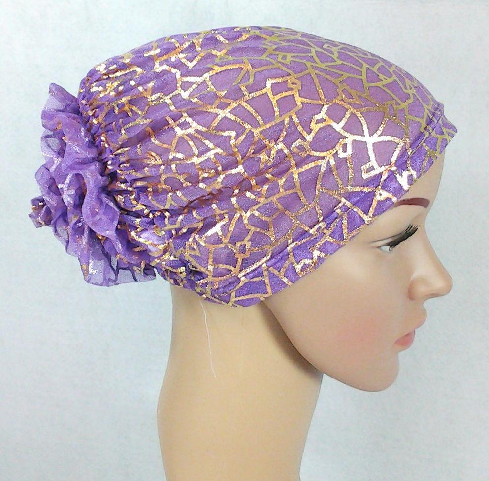 Gauze Gilt-Print UnderHijab Muslim Inner Hijab Caps Hair loss Underscarf - Arabian Shopping Zone