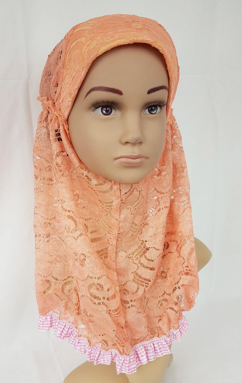 NEW Lace/NetYarn Toddler Kids Children Hijab Islamic Scarf Shawls 2-8T - Arabian Shopping Zone