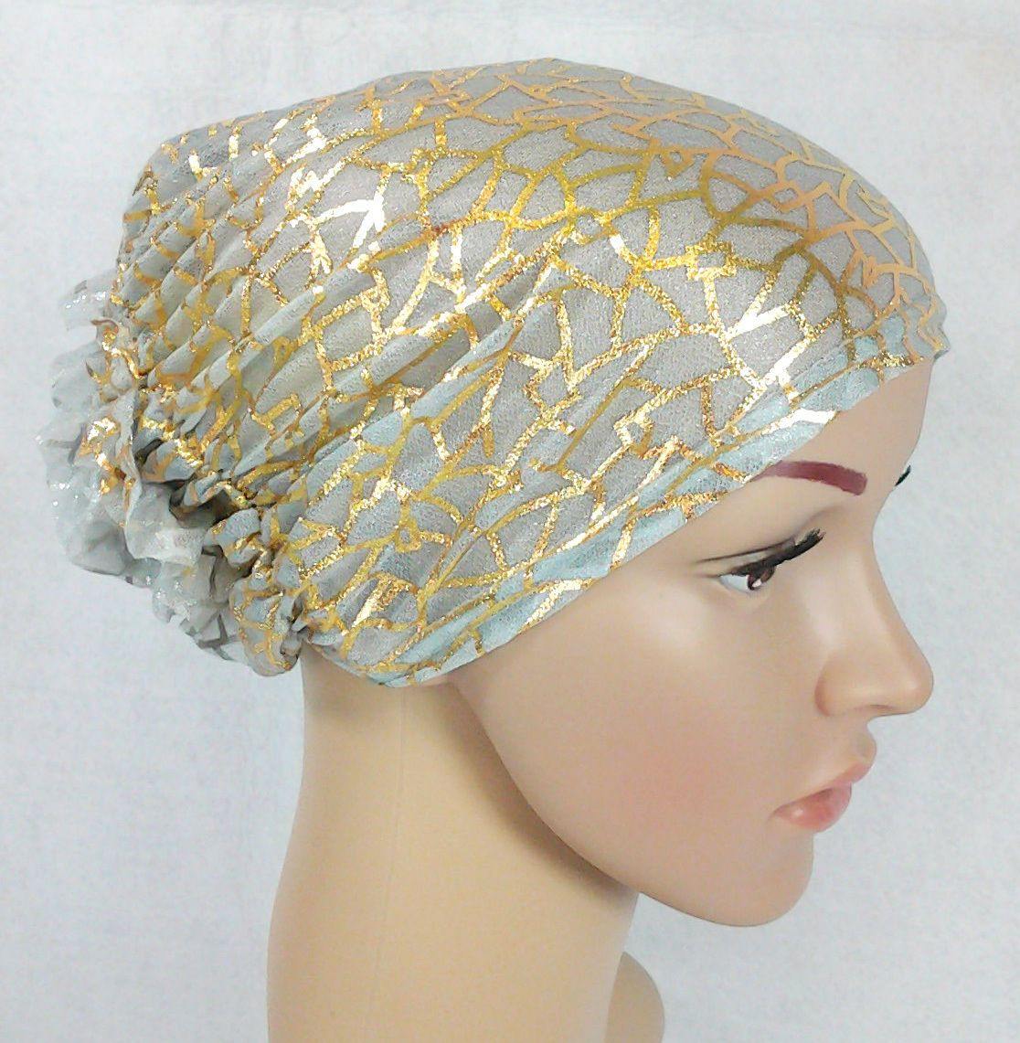 Gauze Gilt-Print UnderHijab Muslim Inner Hijab Caps Hair loss Underscarf - Arabian Shopping Zone