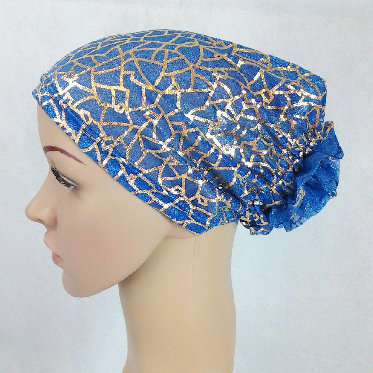 Gauze Gilt-Print UnderHijab Muslim Inner Hijab Caps Hair loss Underscarf - Arabian Shopping Zone