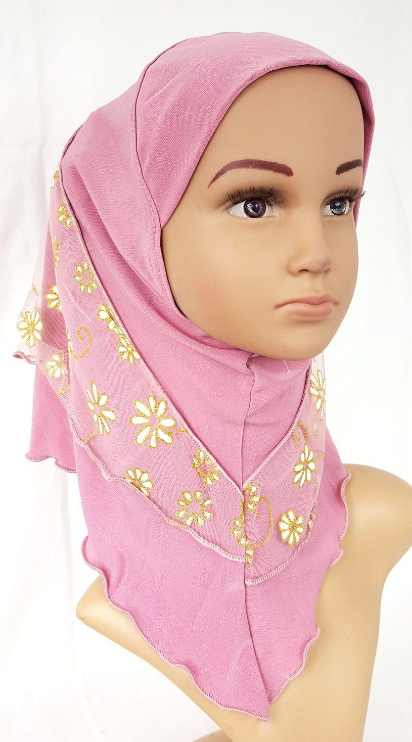 Crystal Hemp Toddler Children Kids Hijab Islamic Scarf Shawls -7270 - Arabian Shopping Zone