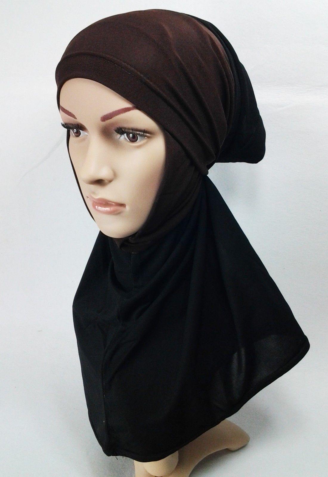 New Crystal Linen Amira Muslim Hijab 2-color-Pattern Scarf Islamic Headwear - Arabian Shopping Zone