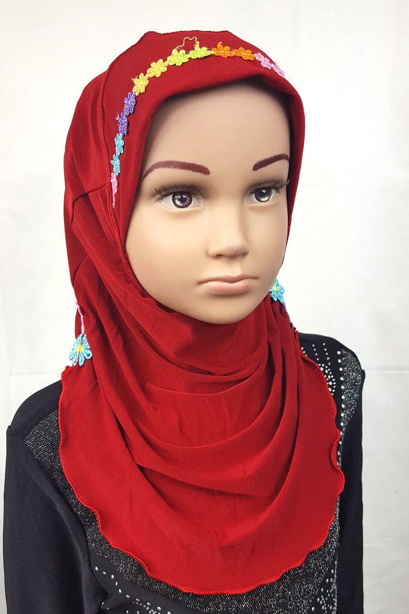 Crystal Hemp Toddler Kids Children Hijab Islamic Scarf Shawls -9397 - Arabian Shopping Zone