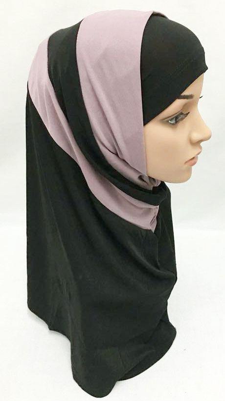 Crystal Linen Amira Muslim Hijab 2-color-Pattern Scarf - Arabian Shopping Zone