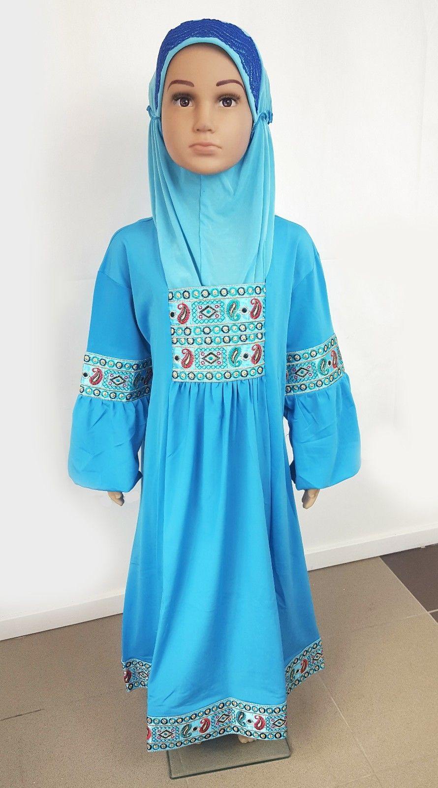 High Quality Children Girls Dress Kids Long Sleeve Holiday Abaya 6-12T - Arabian Shopping Zone