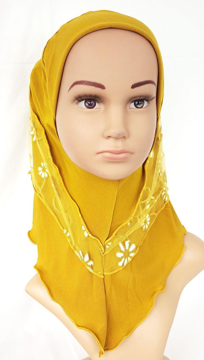 NEW Crystal Hemp Toddler Children Kids Hijab Islamic Scarf Shawls 2-8T - Arabian Shopping Zone