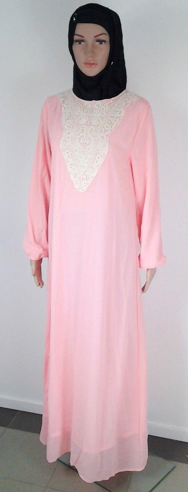 Chiffon double layer Kaftan Women Islamic Abaya Jilbab Long Sleeve HSZ10009 (ML) - Arabian Shopping Zone