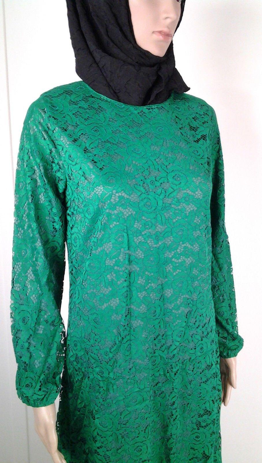 Lace Kaftan Women Islamic Abaya Jilbab Long Sleeve HSZ10016 (US6/EU36/UK10) - Arabian Shopping Zone