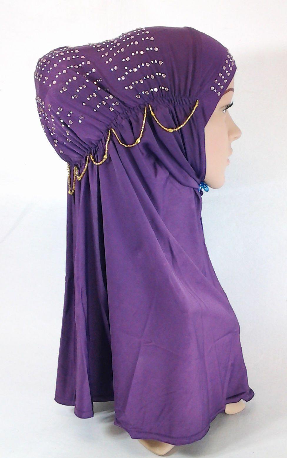 Viscose Ice Silk RhineStone Hijab Muslim Scraf Islamic Amira ASZ089B - Arabian Shopping Zone