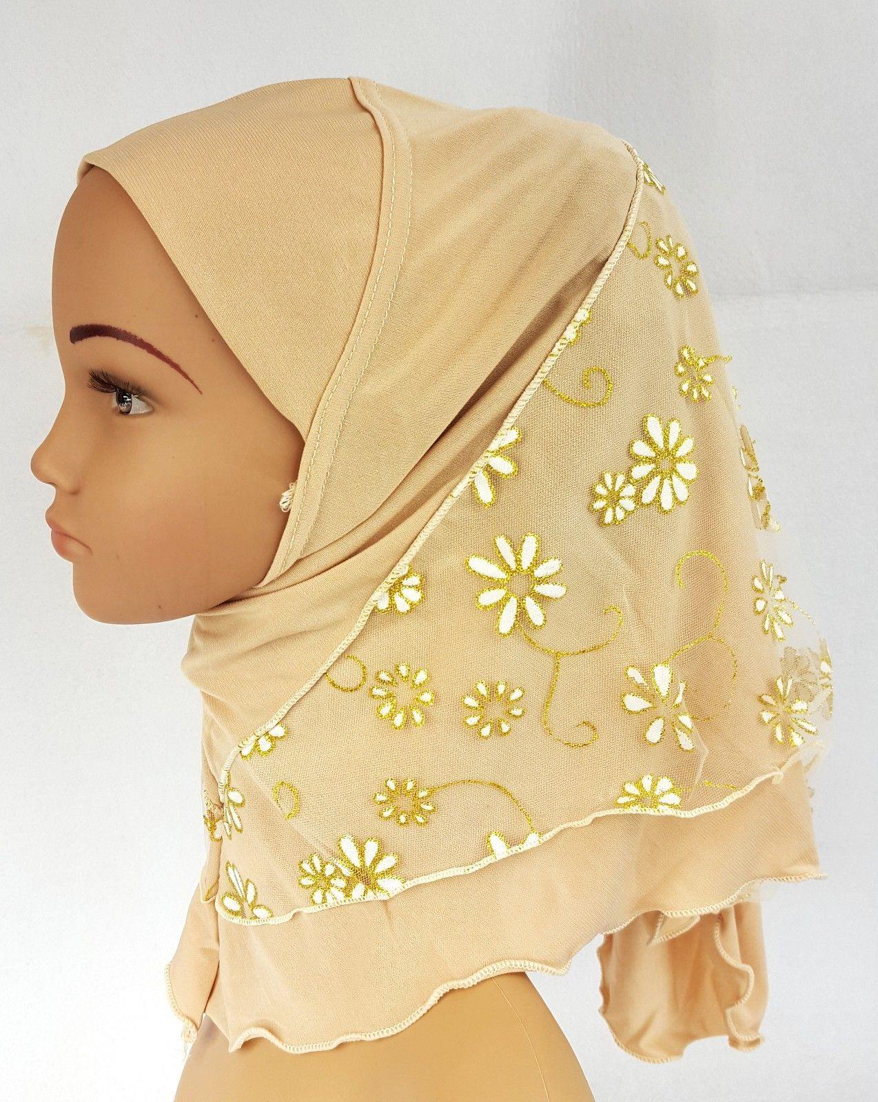 Crystal Hemp Toddler Children Kids Hijab Islamic Scarf Shawls -7270 - Arabian Shopping Zone