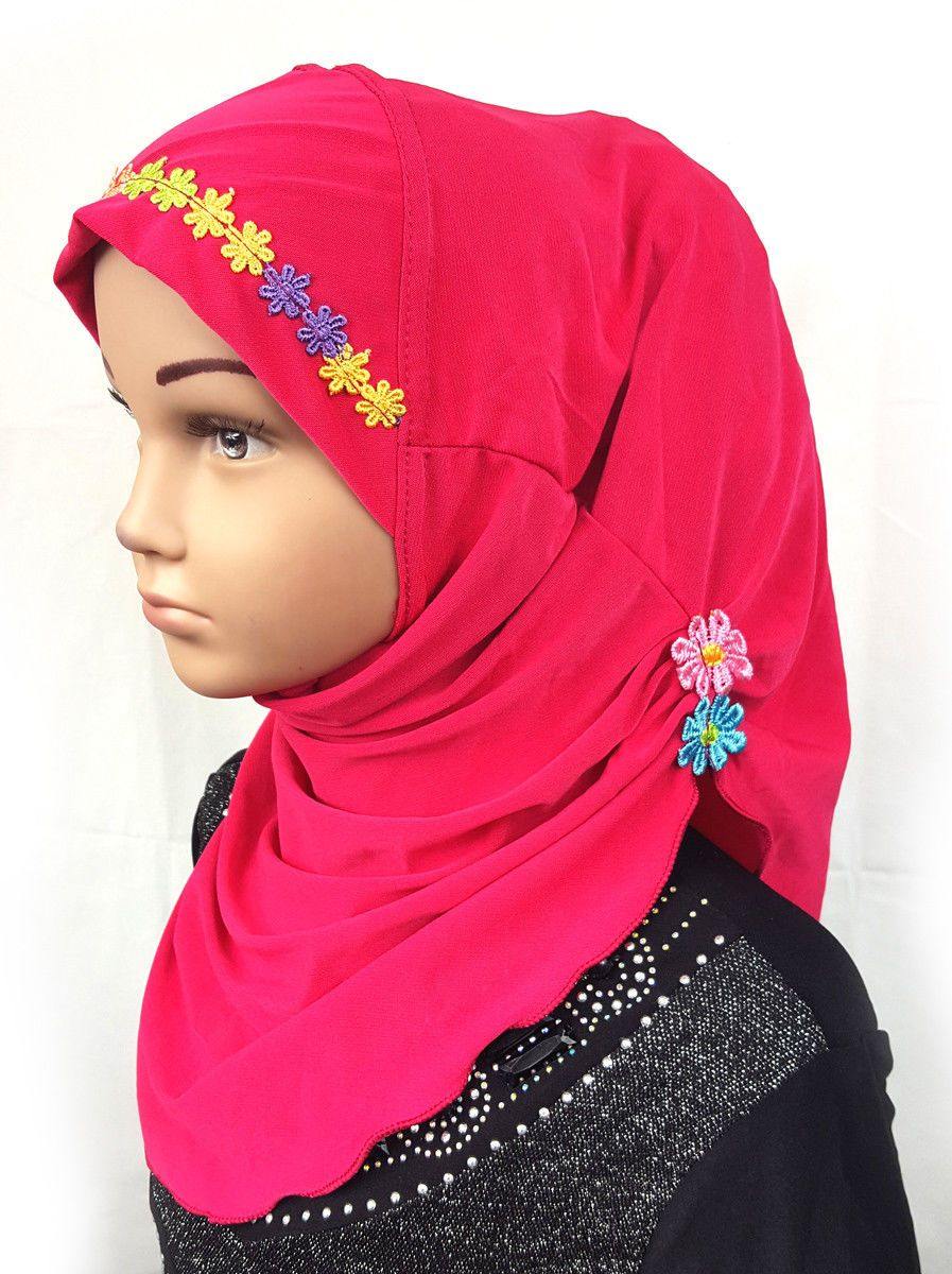 Crystal Hemp Toddler Kids Children Hijab Islamic Scarf Shawls -9397 - Arabian Shopping Zone