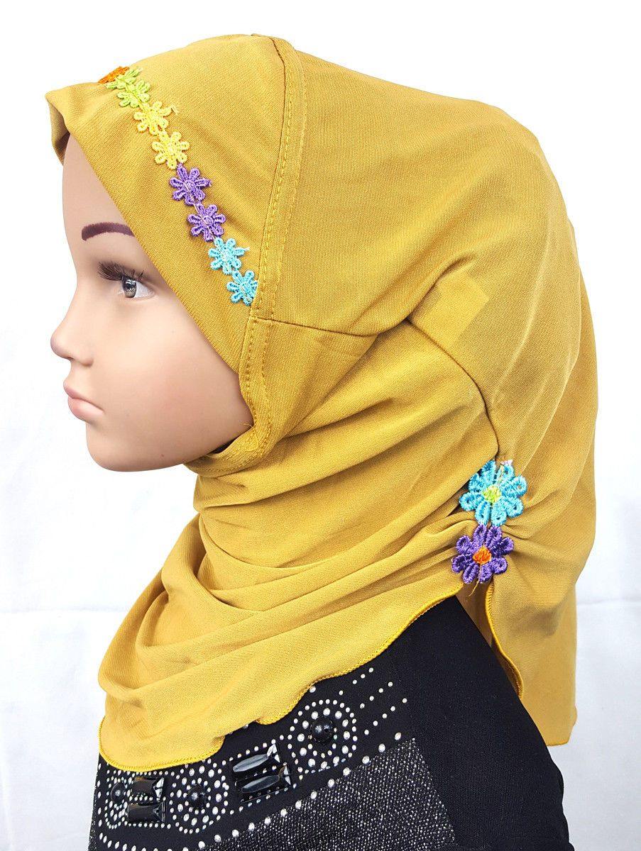 Crystal Hemp Toddler Kids Children Hijab Islamic Scarf Shawls -9397 - Arabian Shopping Zone