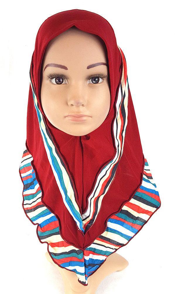 Crystal Hemp Kids Toddler Children Islamic Hijab Islamic Scarf Shawls -0102 - Arabian Shopping Zone