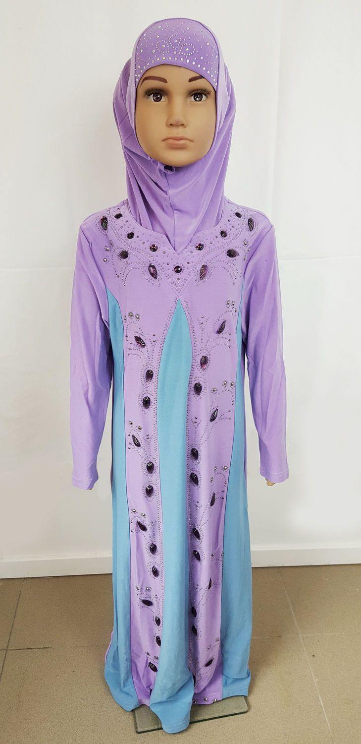 Girls Muslim Dress Kids Long Sleeve Abaya 2-12T - Arabian Shopping Zone