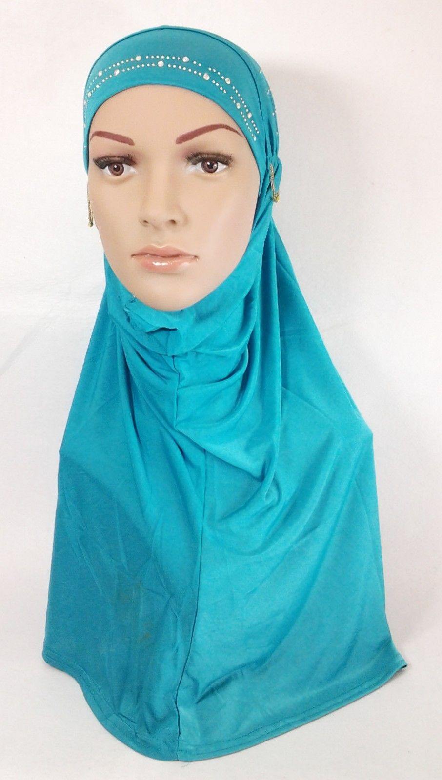 Polyester Ice Silk RhineStone Hijab Muslim Scraf Islamic Amira ASZ089A - Arabian Shopping Zone