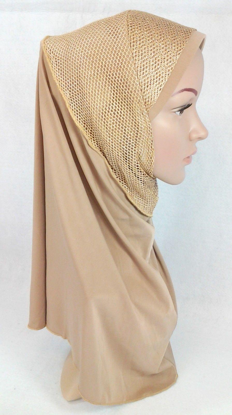 High Quality Viscose Lycra Lace Muslim Hijab Islamic Scarf Shawls Slip-on - Arabian Shopping Zone