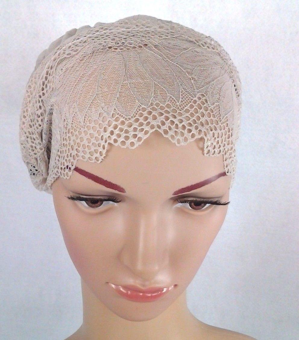 Full Lace Muslim Inner Hijab Caps Flower-Back Islamic Underscarf Hats - Arabian Shopping Zone