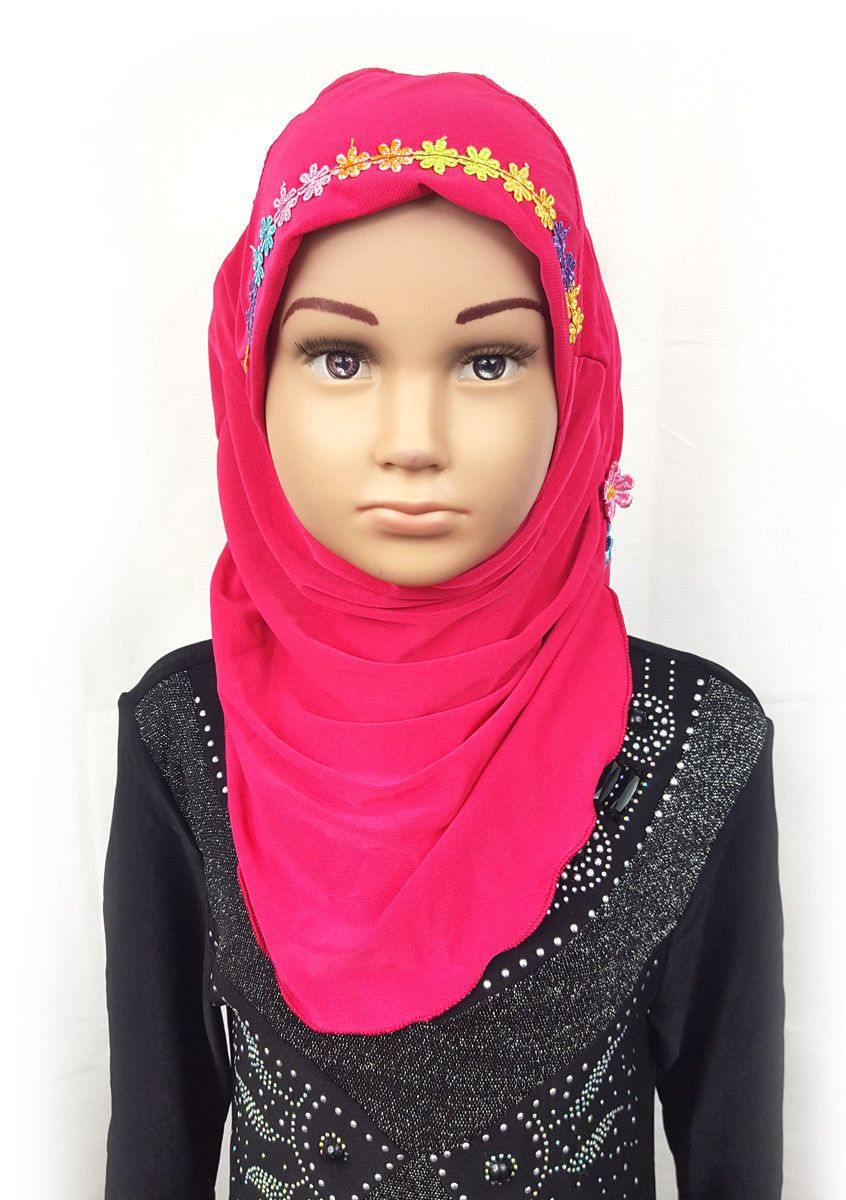 Crystal Hemp Toddler Kids Children Hijab Islamic Scarf Shawls -9397 - Arabian Shopping Zone