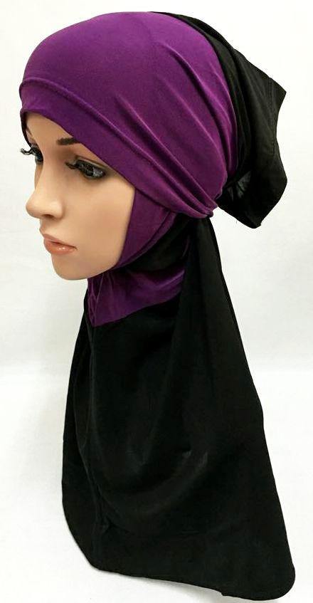 New Crystal Linen Amira Muslim Hijab 2-color-Pattern Scarf Islamic Headwear - Arabian Shopping Zone