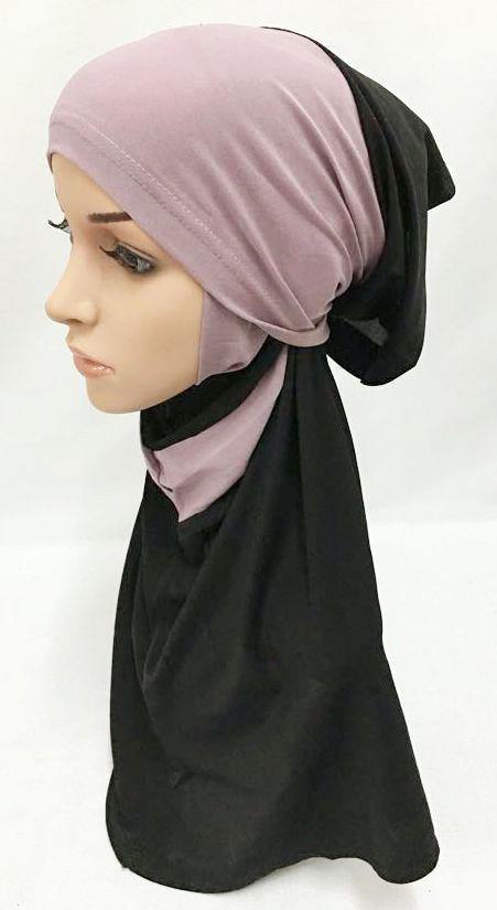 New Crystal Linen Amira Muslim Hijab 2-color-Pattern Scarf Islamic Headwear - Arabian Shopping Zone