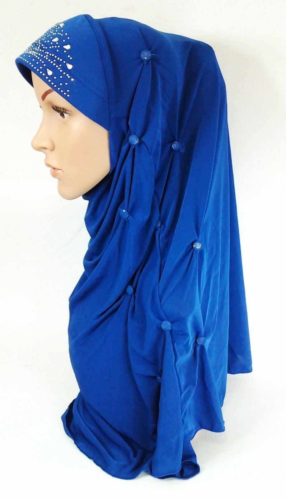 Crystal Hemp Over Chest Hijab Muslim Scarf Islamic Amira Hijab 12-Color - Arabian Shopping Zone