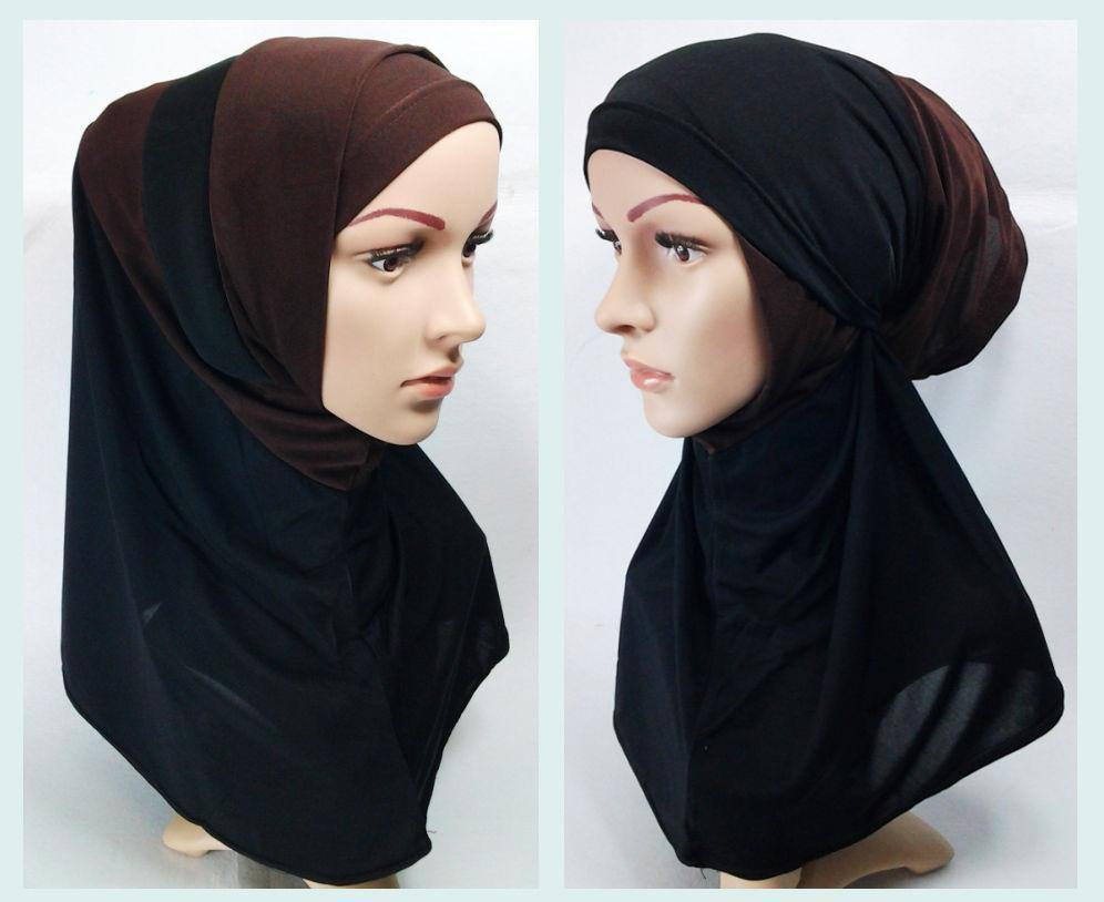 Crystal Linen Amira Muslim Hijab 2-color-Pattern Scarf - Arabian Shopping Zone