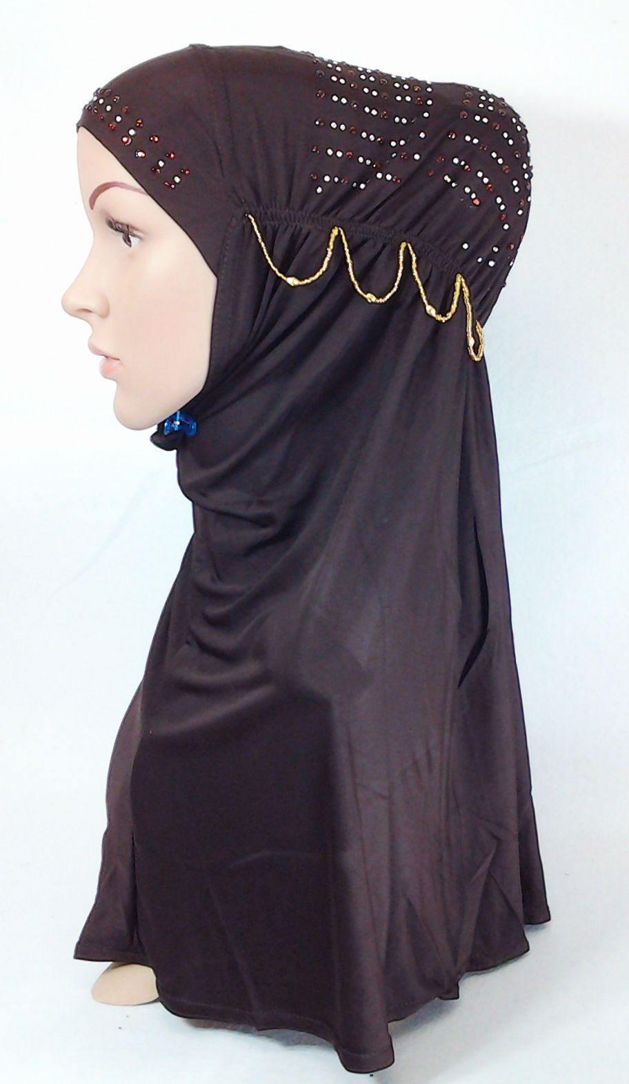 Viscose Ice Silk RhineStone Hijab Muslim Scraf Islamic Amira ASZ089B - Arabian Shopping Zone