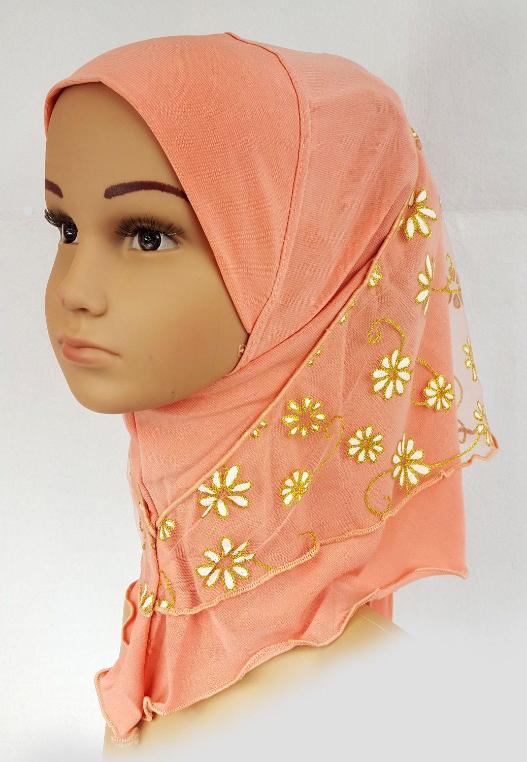 Crystal Hemp Toddler Children Kids Hijab Islamic Scarf Shawls -7270 - Arabian Shopping Zone