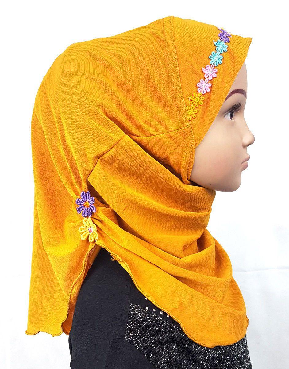 Crystal Hemp Toddler Kids Children Hijab Islamic Scarf Shawls -9397 - Arabian Shopping Zone