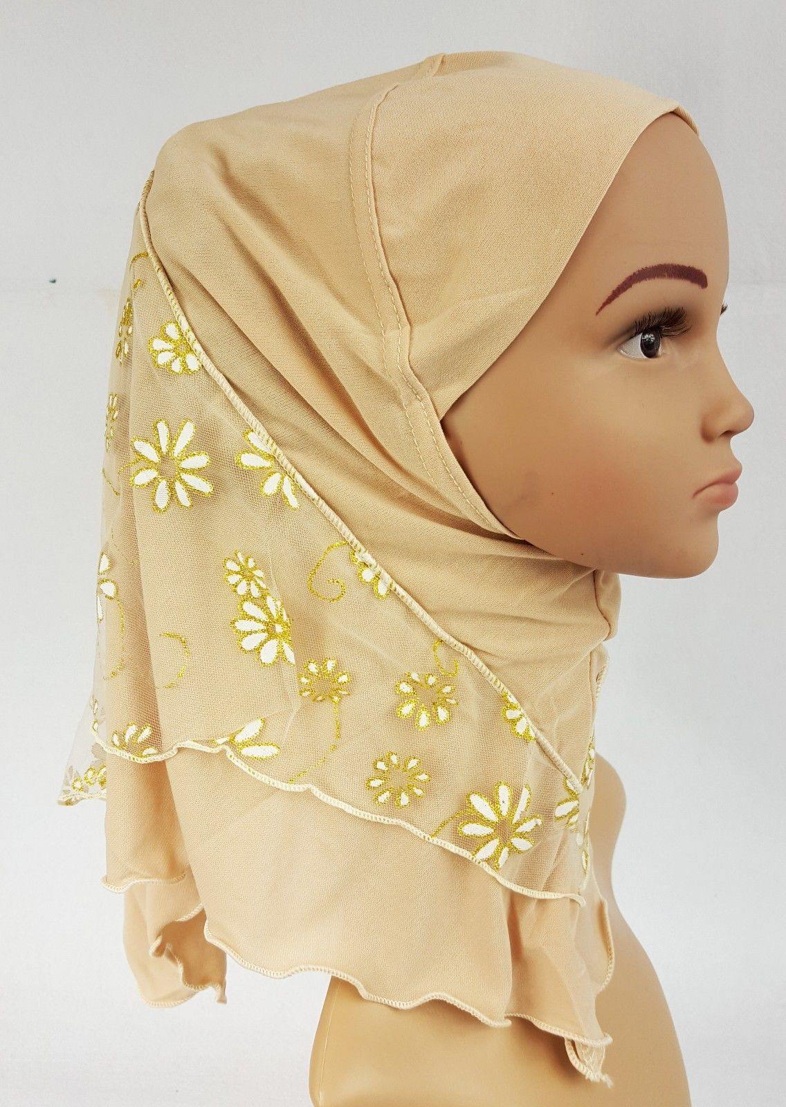 NEW Crystal Hemp Toddler Children Kids Hijab Islamic Scarf Shawls 2-8T - Arabian Shopping Zone